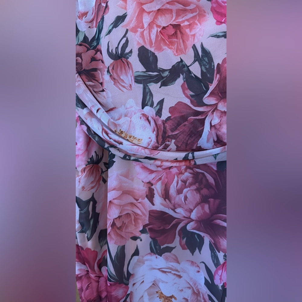 Express Pink Floral Asymmetrical Dress - Picture 5 of 11